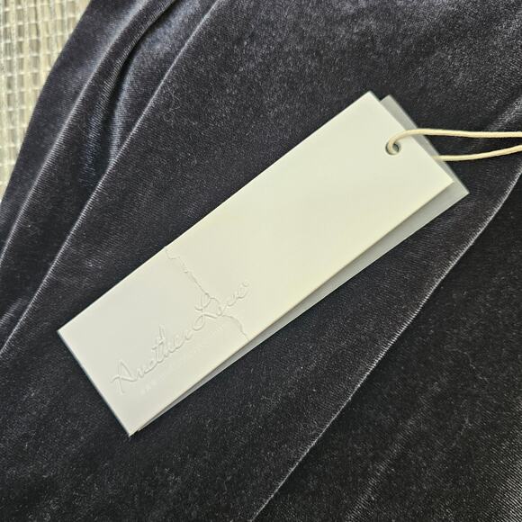 Another Love Velour Sweater Top Womens Medium Charcoal Grey Tie Front Party NEW - Picture 10 of 12